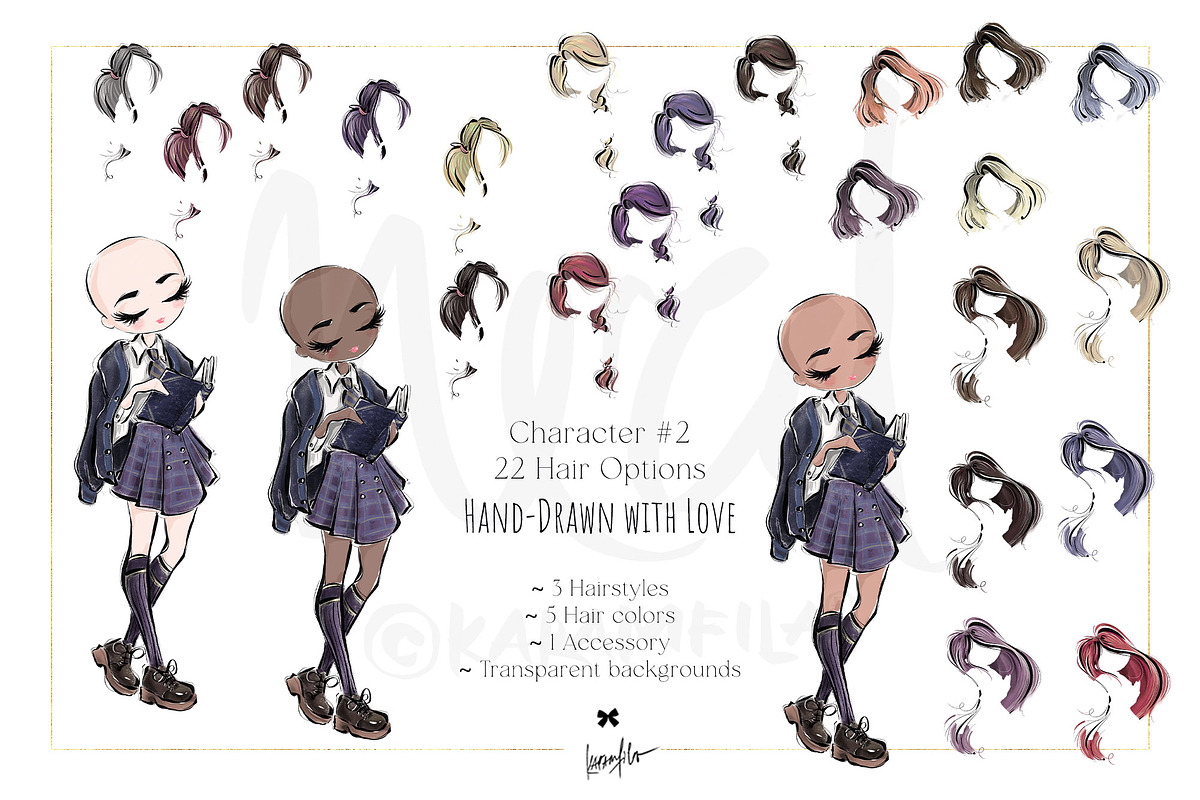 Nerd School Girls PNG Avatar Creator, a Person Illustration by KaramfilaS (Photo 4 of 12)