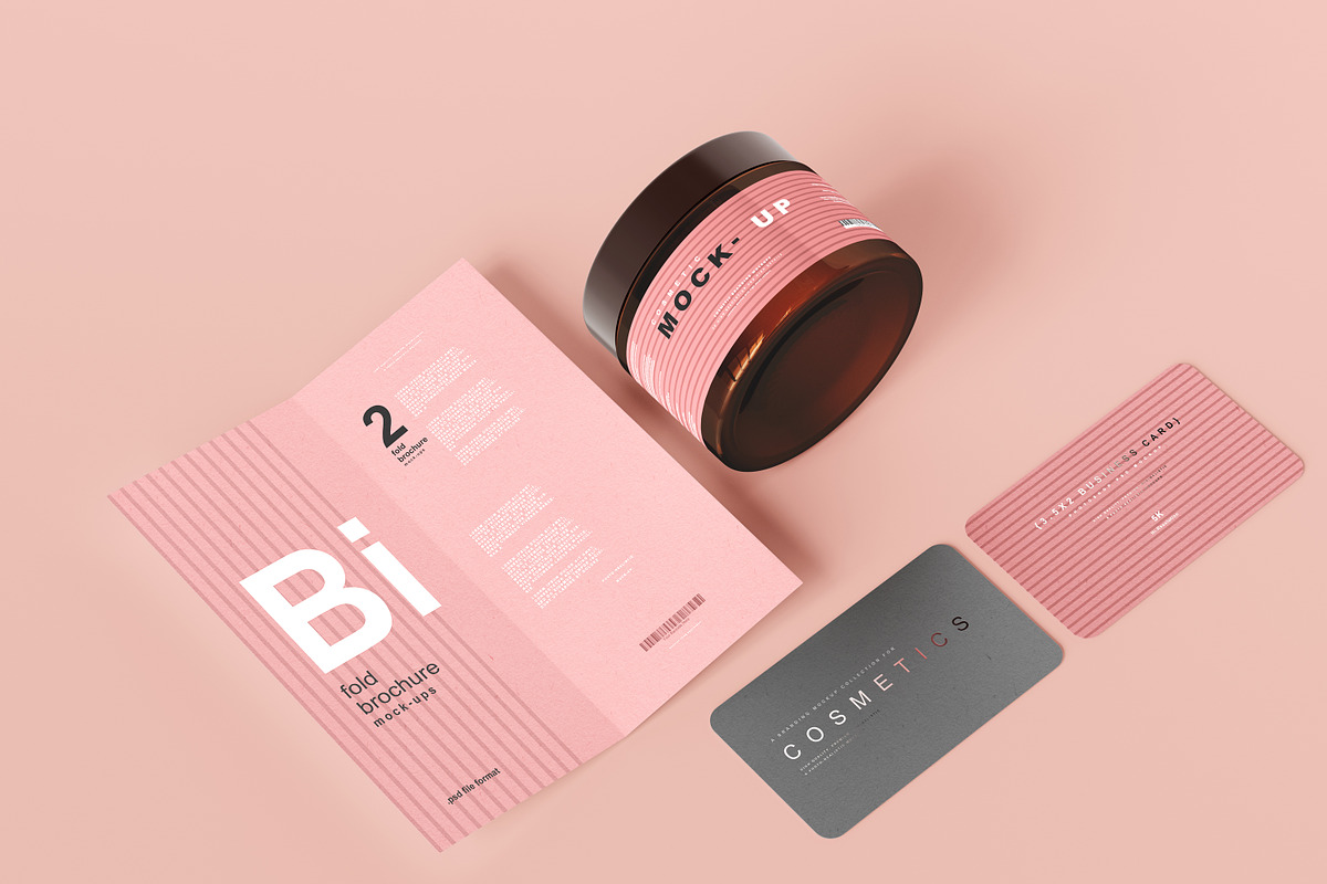 Amber Glass Cosmetic Jar Mockups, a Cups & Container Mockup by pmvch (Photo 12 of 26)