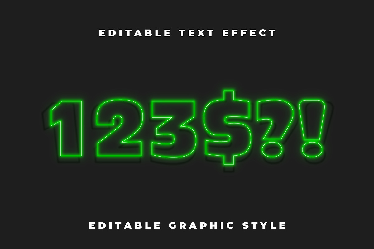 Neon Outline Block Text Effect preview 2