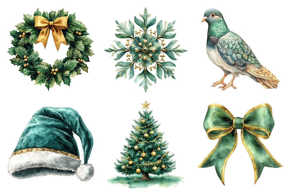 Green and Gold Christmas Sublimation, an Illustration by Daily.Designs (Photo 4 of 5)