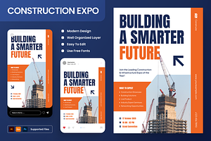 Construction Expo Flyer Set, a Flyer Template by Annora Studio