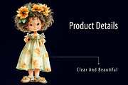 Cute Summer Girl PNG Clipart, a Seasonal Illustration by RobertsArt (Thumbnail 5 of 7)