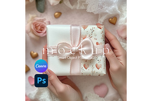 Valentines Day Wrapping Paper Mockup