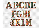 Terracotta And Green Letters, a Decorative Illustration by GlamArtZhanna (Thumbnail 4 of 5)