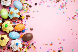 Sweet easter party background in pin