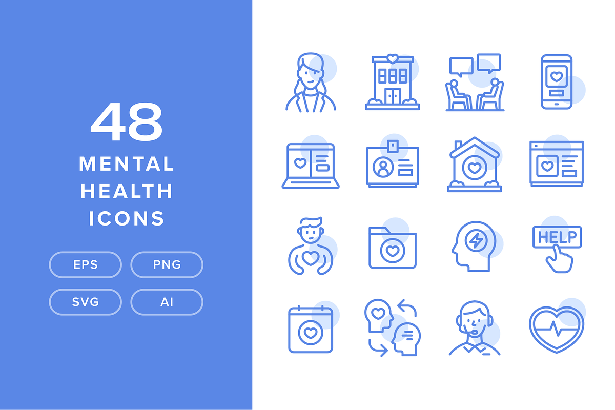 48 Mental Health Icons, a Duotone Icon by Furnace (Photo 1 of 5)