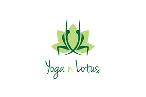 Yoga & Lotus Flower For Yoga Logo