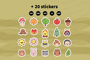 Cute Forest Characters Outline, a Seasonal Illustration by Palau (Thumbnail 12 of 12)
