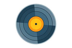 Vinyl Record Vector Icon, an Icon by Pexelpy