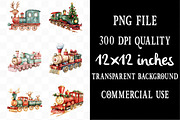 Watercolor Christmas Train Clipart, an Illustration by Designking (Thumbnail 4 of 4)