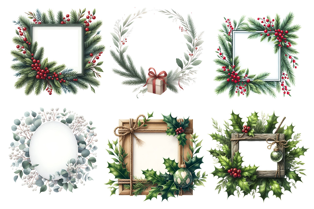 Christmas Frames Clipart, an Illustration by Designworld (Photo 3 of 5)
