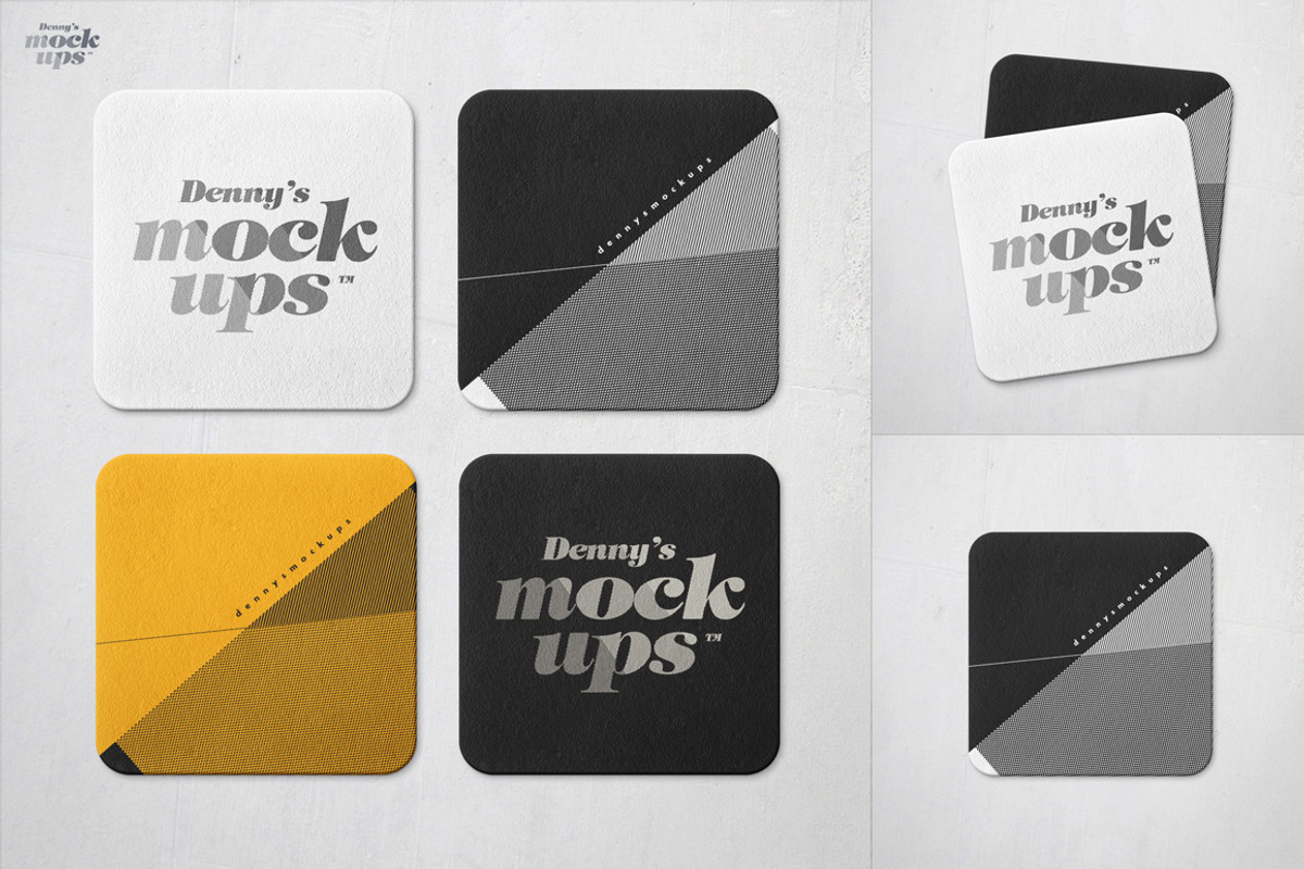 Square Coaster Mockup, a Product Mockup by Denny's Mock-ups (Photo 3 of 9)