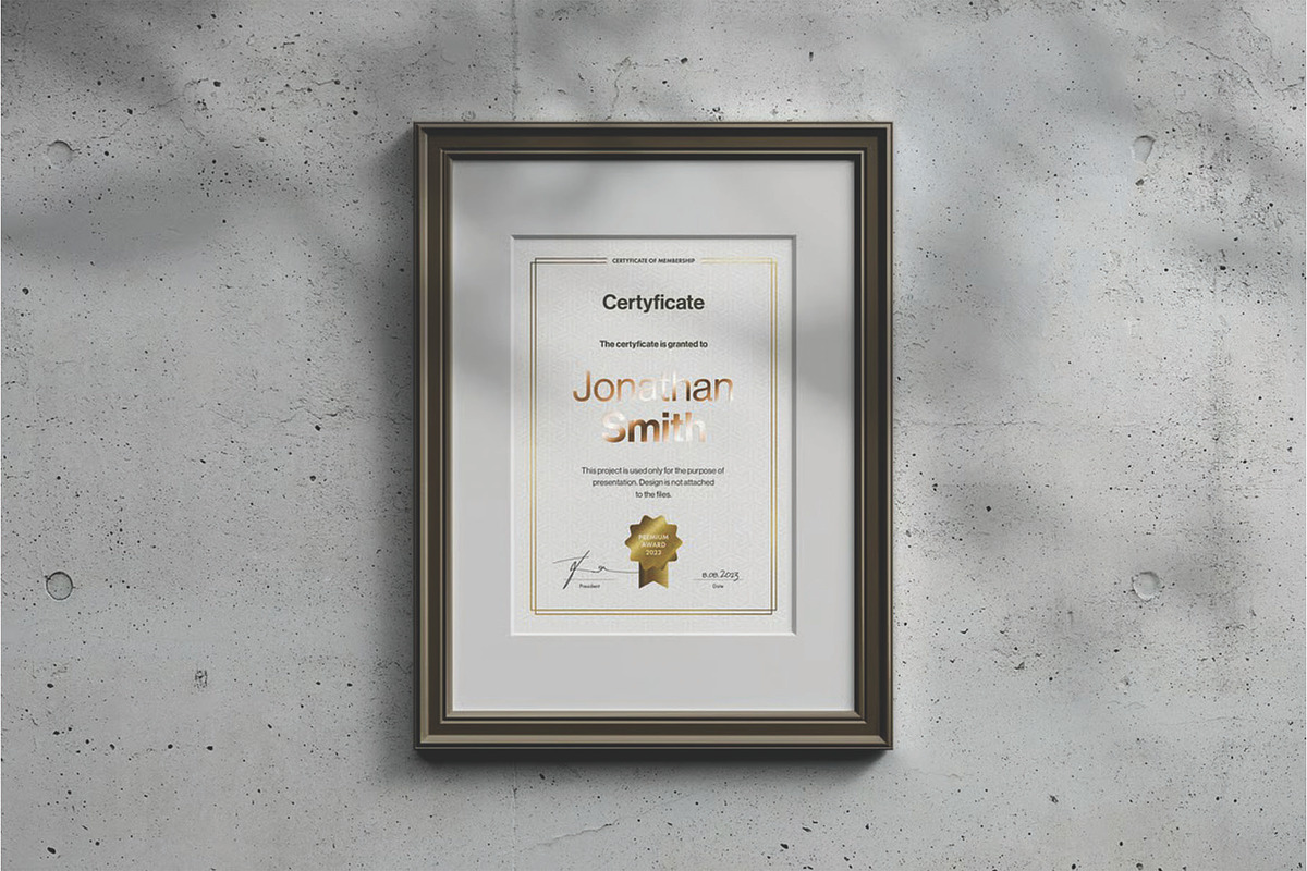 A4 Passe-partout Certificate Mockup, an Advertising Mockup by DesignRushMarket (Photo 10 of 13)