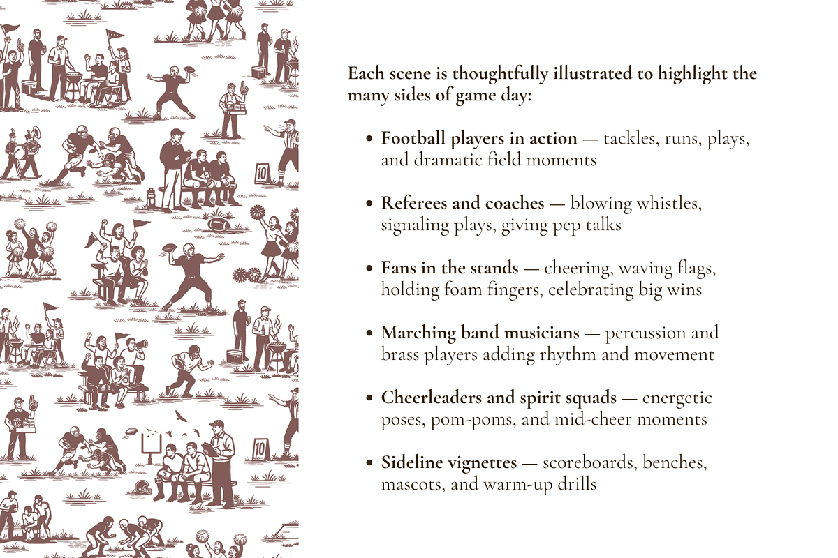Football Toile de Jouy, a Background Graphic by Hughes Studio (Photo 4 of 8)