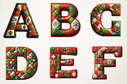 Christmas Patchwork Alphabet, an Illustration by RobertsArt (Thumbnail 2 of 7)