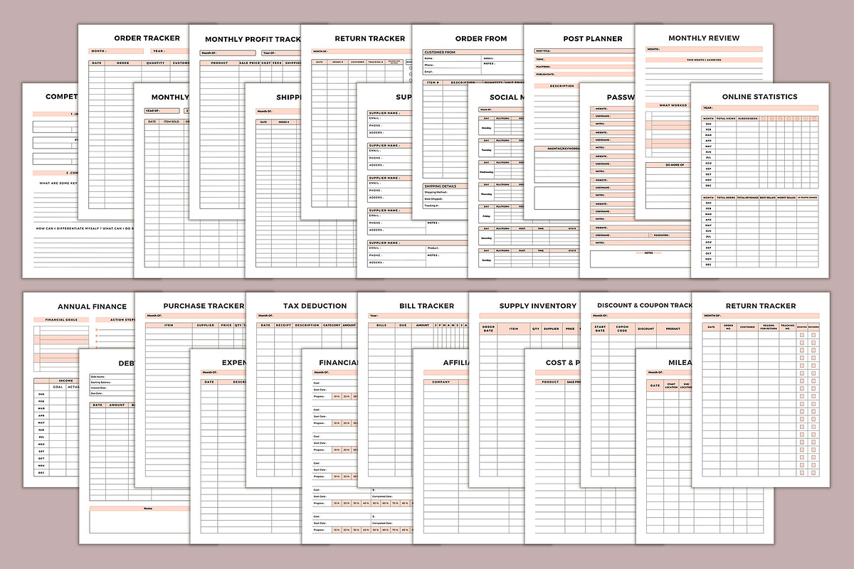 Editable Planner Bundle Pack Vol:10, a Stationery Template by DesignByStore (Photo 2 of 3)