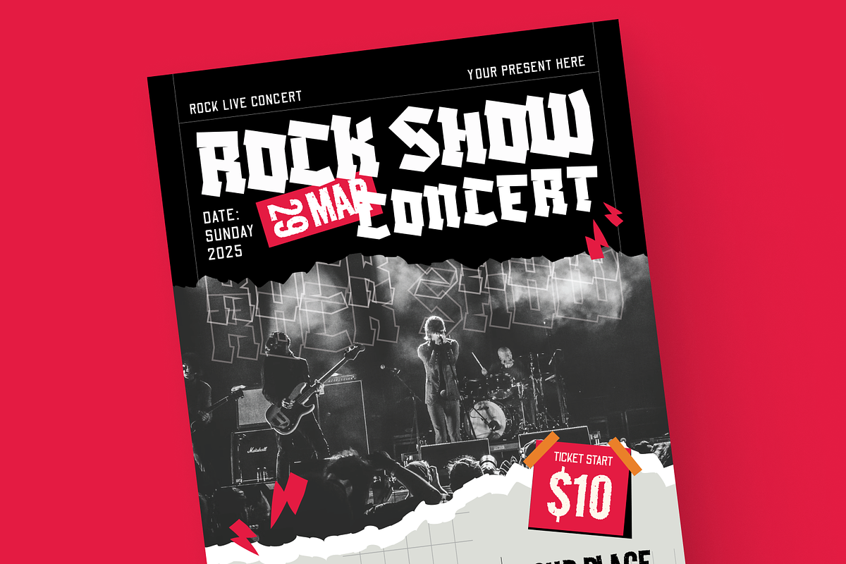 Rock Concert Flyer, a Flyer Template by MMPixelCraft (Photo 3 of 4)