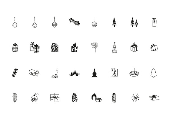 Minimalist Christmas Icons Set preview 2