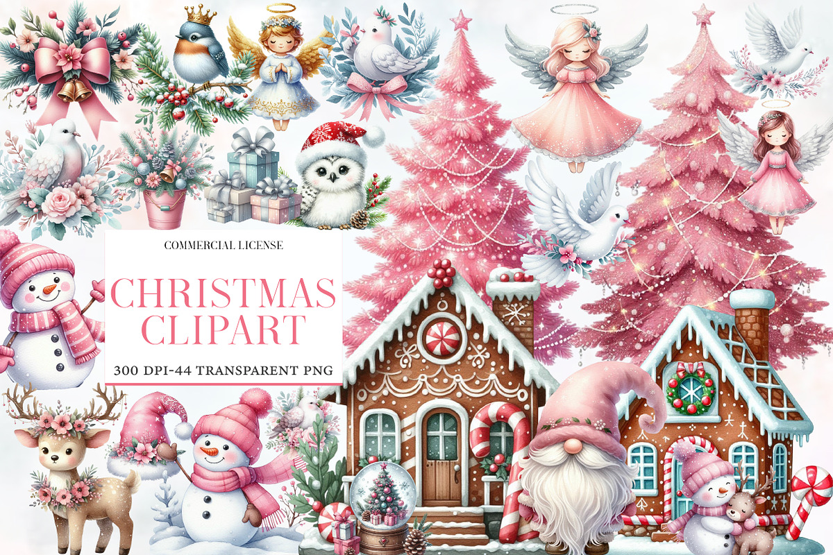 Christmas Clipart Bundle, an Illustration by Designworld (Photo 1 of 6)