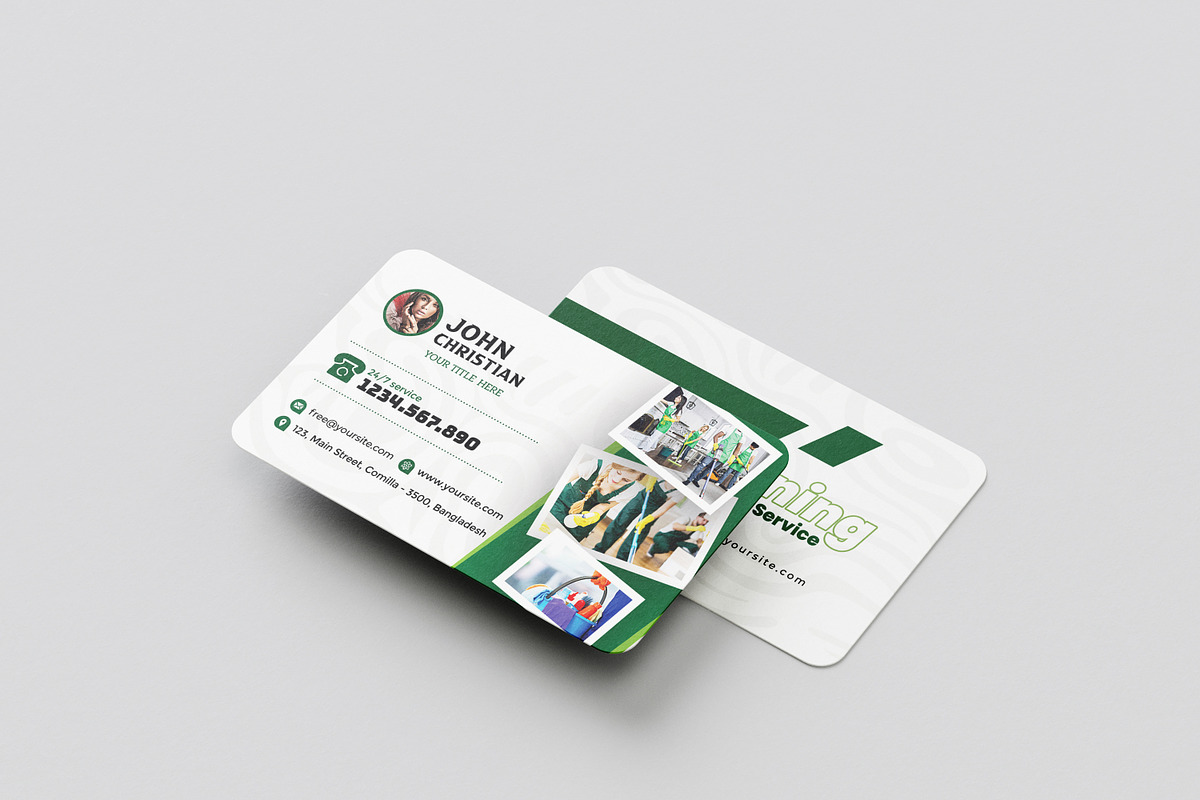 Cleaning Service Business Card, a Brochure Template by GreenPixi (Photo 3 of 4)