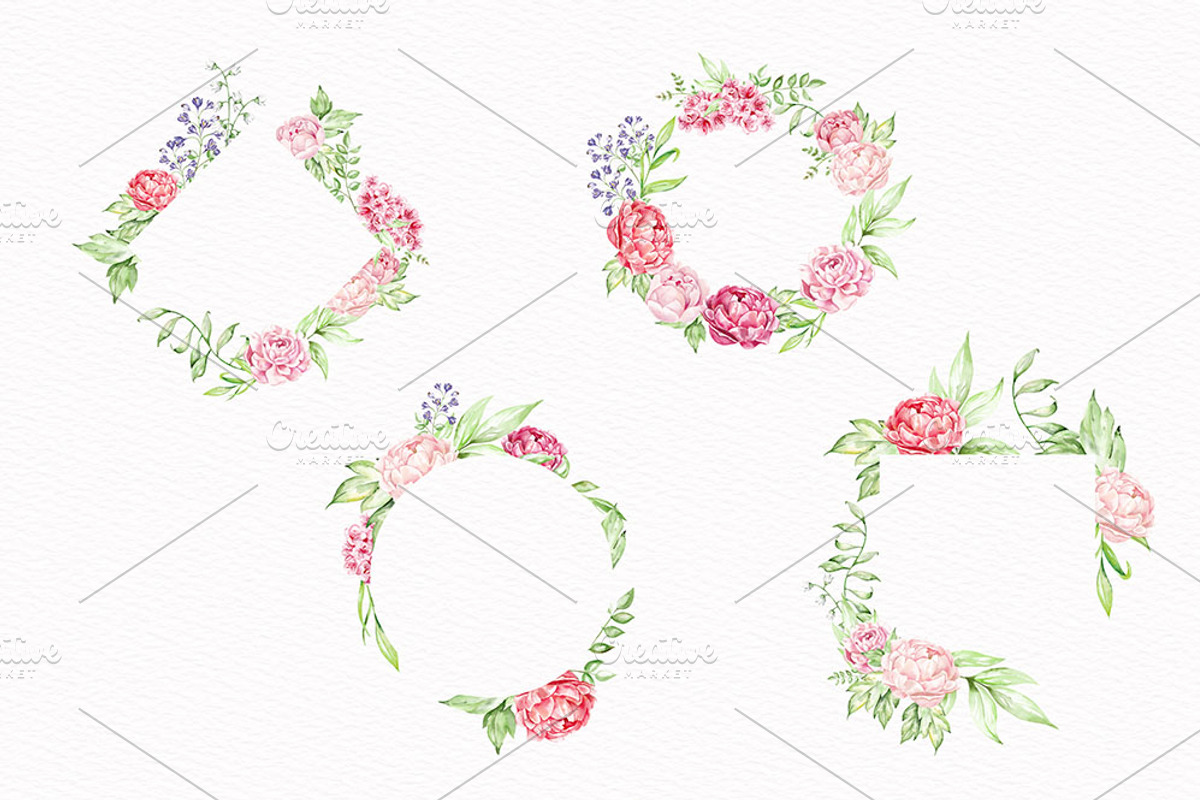 Pink Floral Wreath & Bouquet PNG, a Decorative Illustration by STASIstudio (Photo 2 of 3)