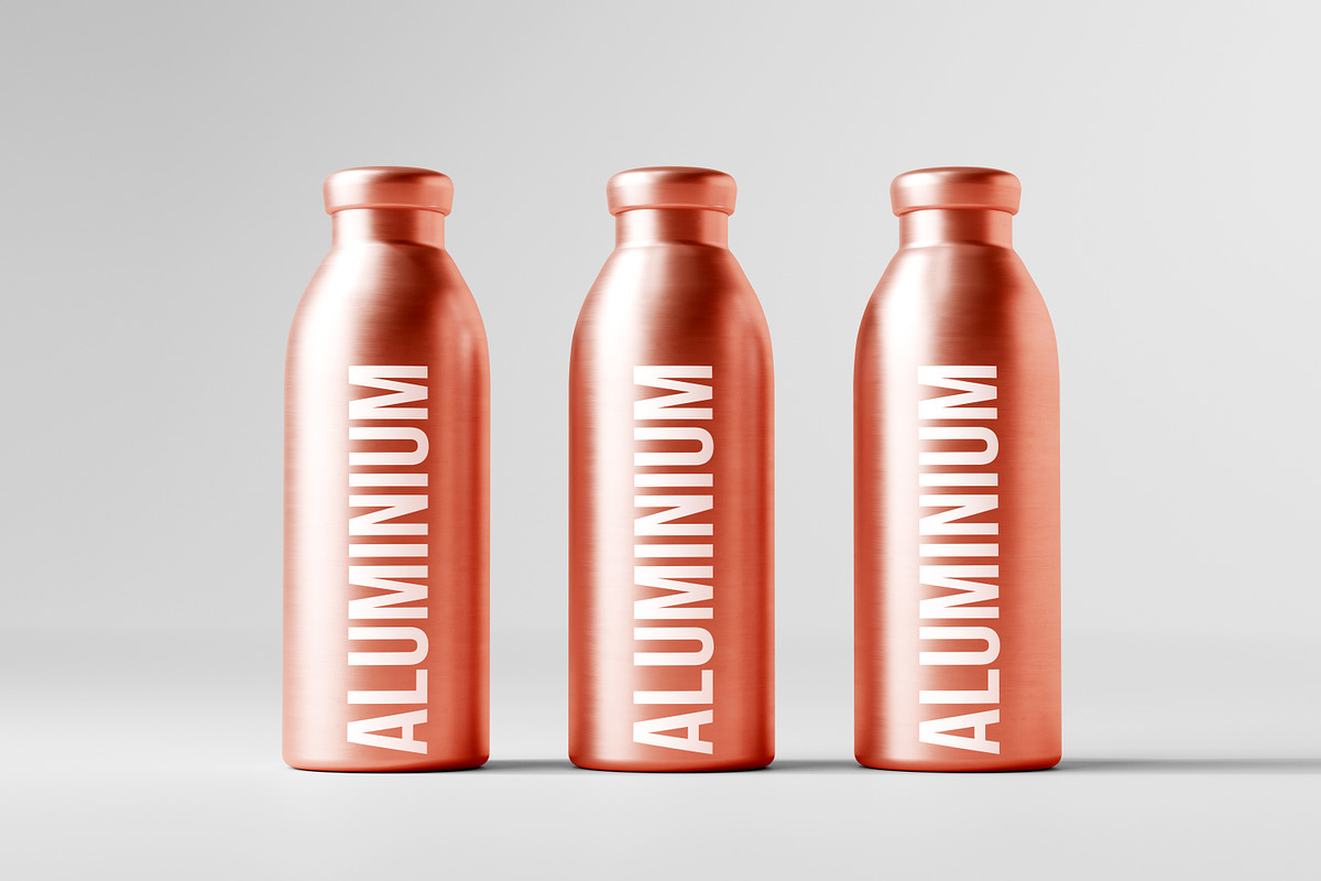 Aluminium Water Bottle Mockups, a Packaging Mockup by pmvch (Photo 4 of 9)