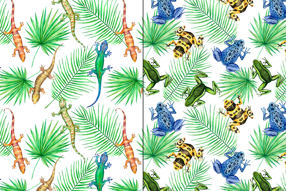 Tropic life Watercolor set, an Animal Illustration by Green_leaf_17 (Photo 5 of 6)