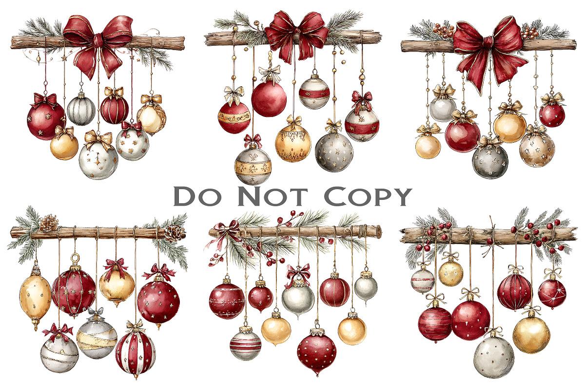 Christmas Decorations Clipart, an Illustration by Craft Nest (Photo 4 of 11)