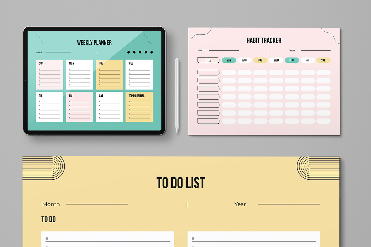 Personal Planner Layout Set, a Stationery Template by MightyDesign (Photo 2 of 7)