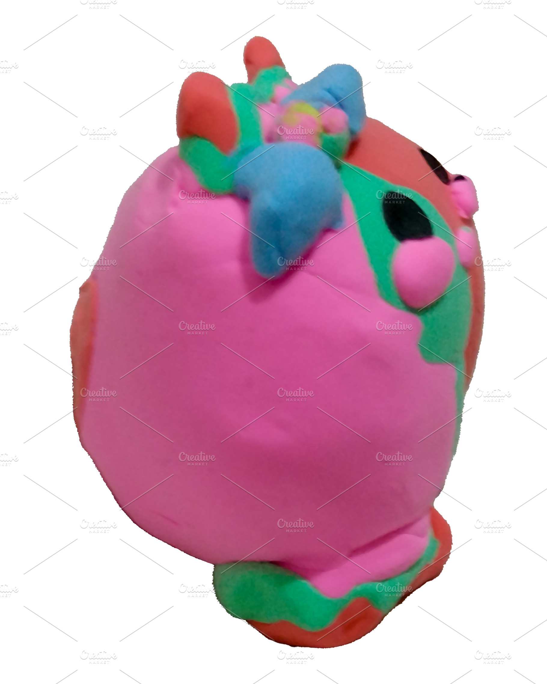 Handmade colorful clay pig figure isolated photo, an Arts & Entertainment Photo by DanFLCreativo