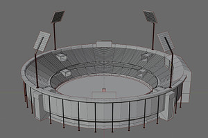 Cricket Stadium Lowpoly Game Ready