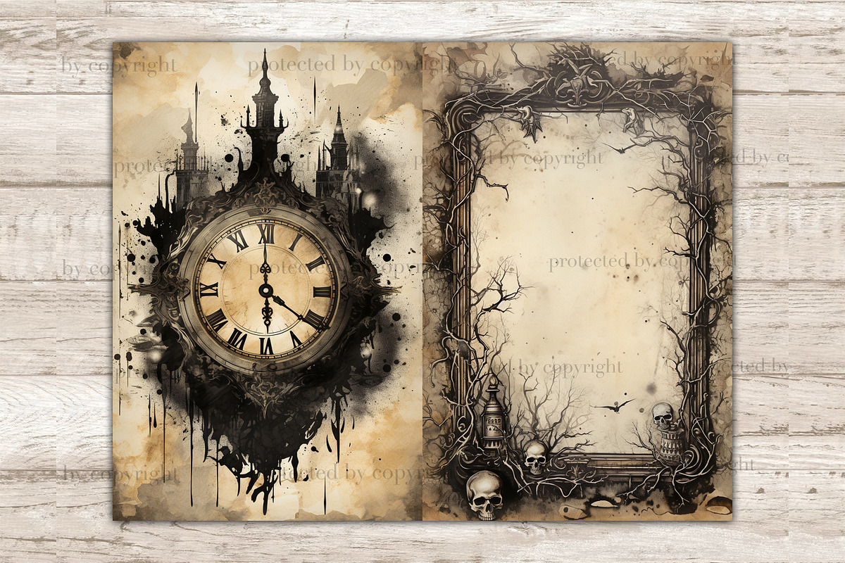 Gothic Junk Journal Pages, an Object Illustration by GlamArtZhanna (Photo 6 of 10)
