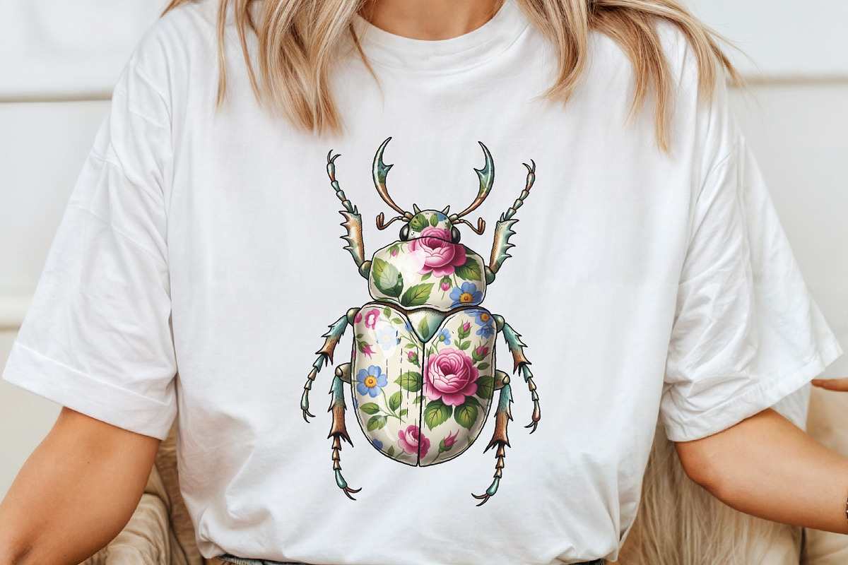 Floral Beetle PNG, an Illustration by Craft Nest (Photo 5 of 7)