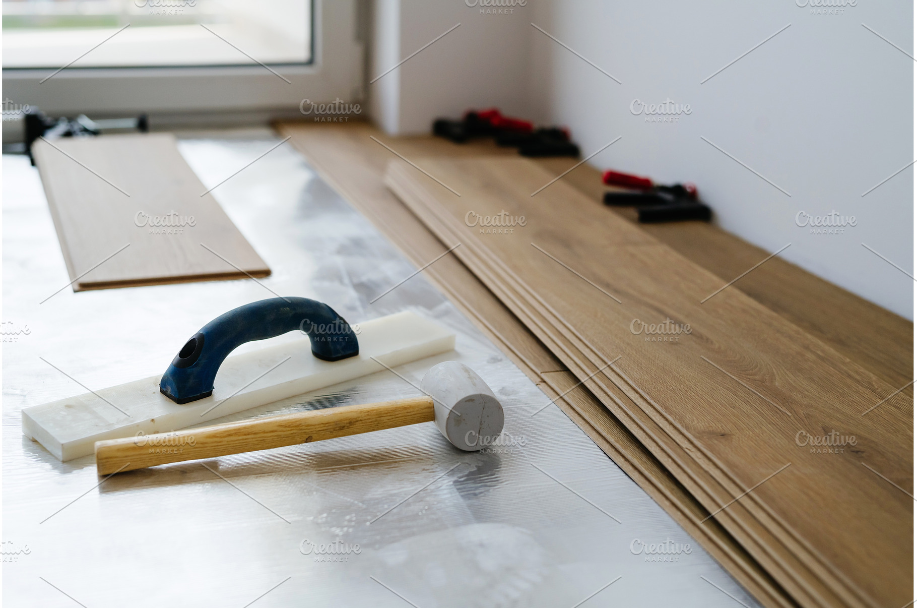 Laminate flooring installation tools, an Architecture Photo by HalfPoint