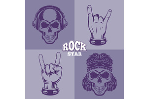 Rock Skull Music Gestures For Hard