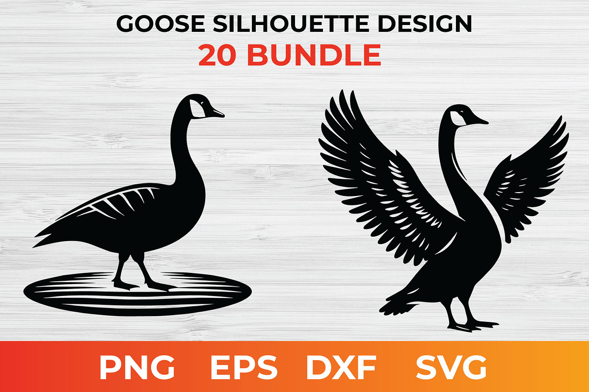 Goose Silhouette Design bundle, an Animal Illustration by bossdesigner (Photo 3 of 3)