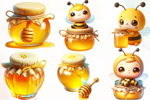 Watercolor Honey Bee Sublimation Cli