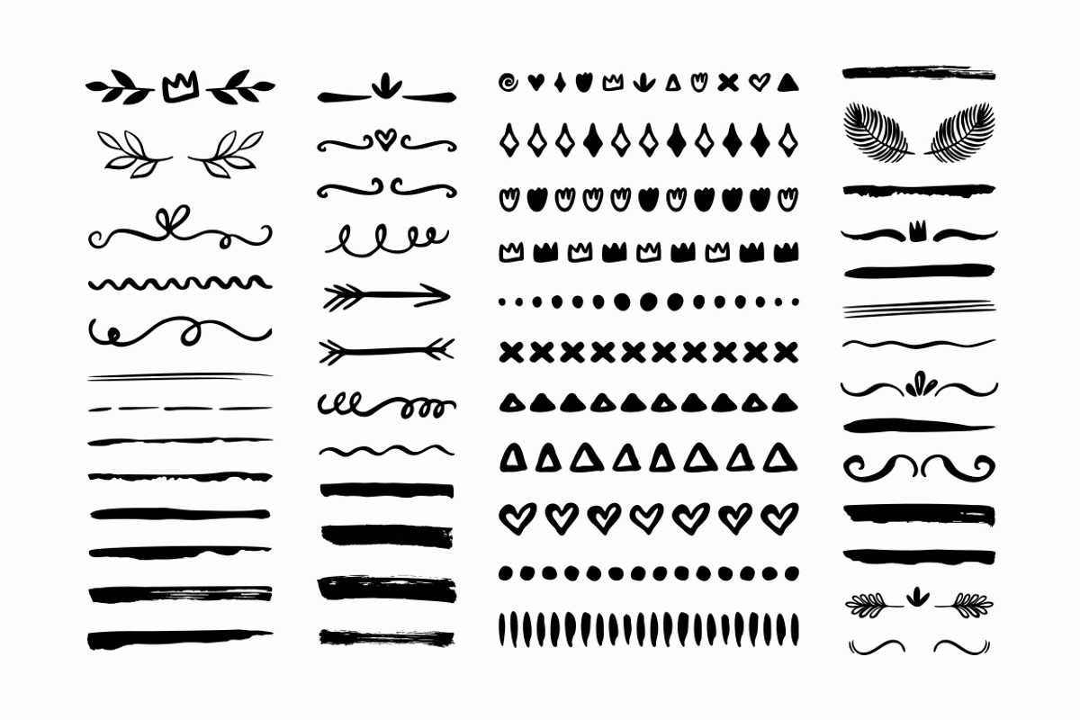 50 Hand drawn borders dividers set, a Decorative Illustration by Midstream (Photo 2 of 2)