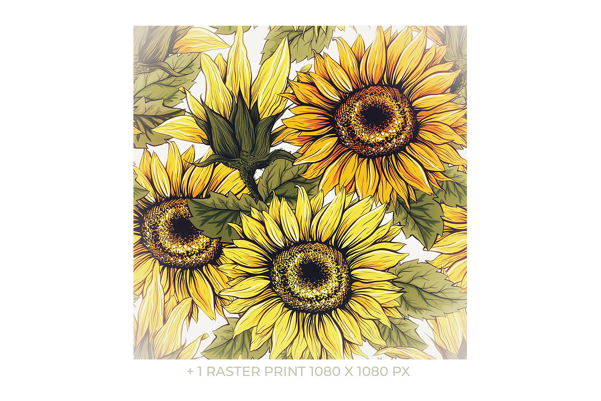 Sunflower Patterns Collection, a Pattern Graphic by ilonitta (Photo 16 of 16)