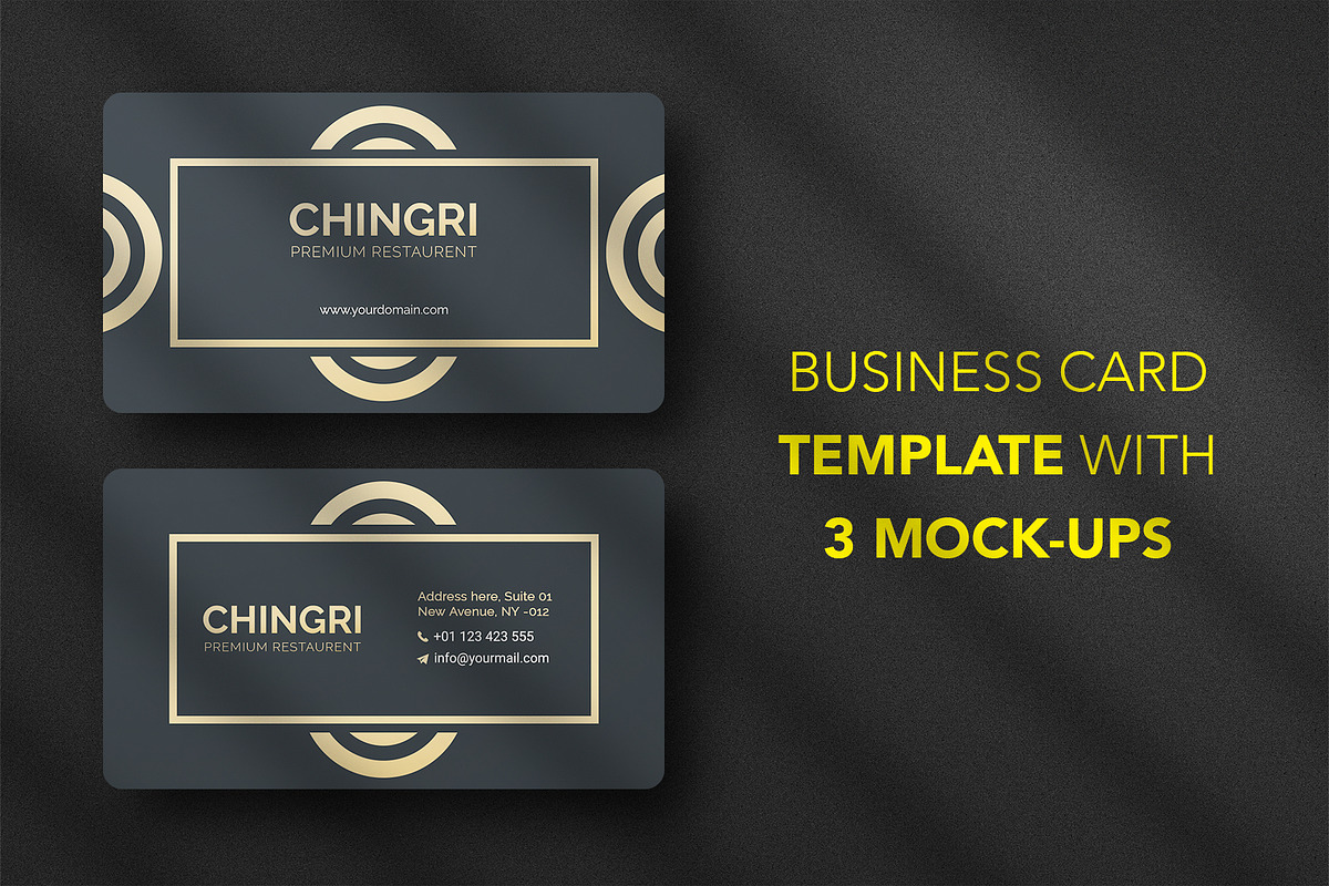 Business card Template & 3 Mock-up, a Business Card Template by Smashing_Studio (Photo 1 of 10)