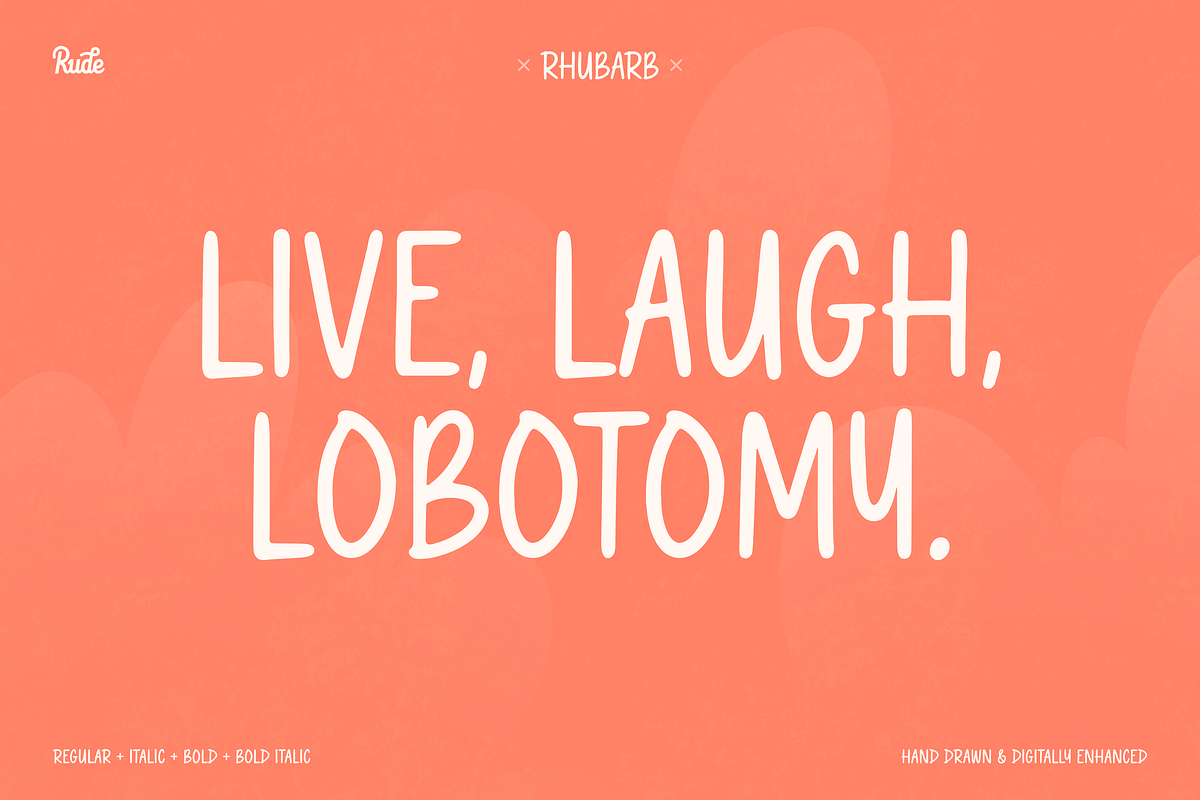 Rhubarb Handwriting Font, a Handwritten Font by bryrude (Photo 3 of 5)
