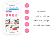 200 Instagram Story Highlight Covers, a Social Media Template by Blog&Glow (Thumbnail 4 of 4)