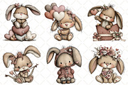 Whimsical Valentine Bunny Clipart, an Illustration by Black Bird Studio (Thumbnail 5 of 6)