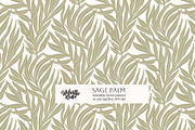 Sage Palm Pattern, a Wallpaper Graphic by Bloomart Studio (Thumbnail 1 of 5)