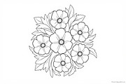 Botanical Line Art Coloring Sheets, an Illustration by balal (Thumbnail 4 of 9)