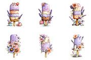Whimsical Summer Ice Cream Clipart, an Illustration by CreationArt (Thumbnail 5 of 7)
