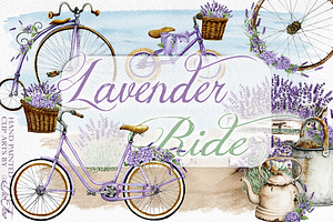 Lavender Ride Bicycle Illustration