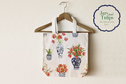 Jars and Tulips. Watercolor Set, a Decorative Illustration by Irina Dolgikh (Thumbnail 4 of 12)