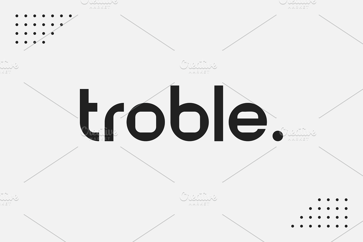 Troble Unique Sans Typeface, a Sans Serif Font by Artiveko (Photo 1 of 7)