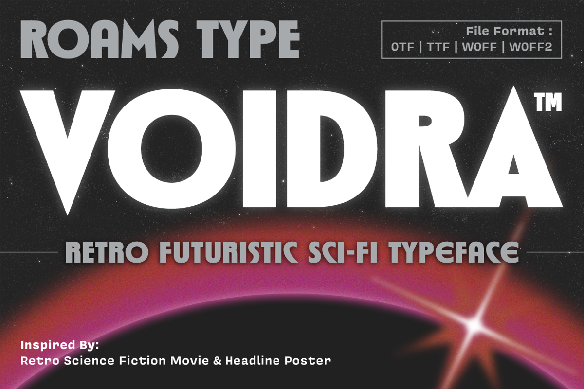 Voidra - Futuristic Sci-Fi Typeface, a Sans Serif Font by Roams Type (Photo 1 of 8)